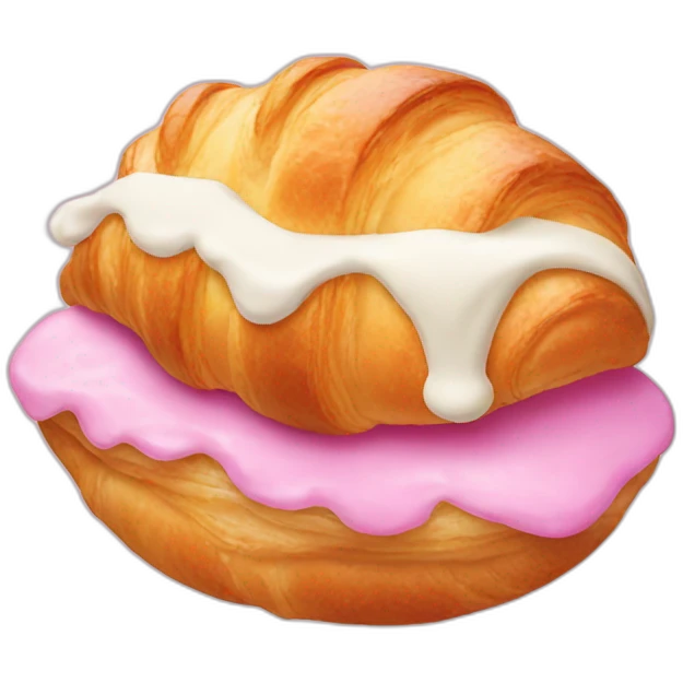 pink croissant with cream emoji