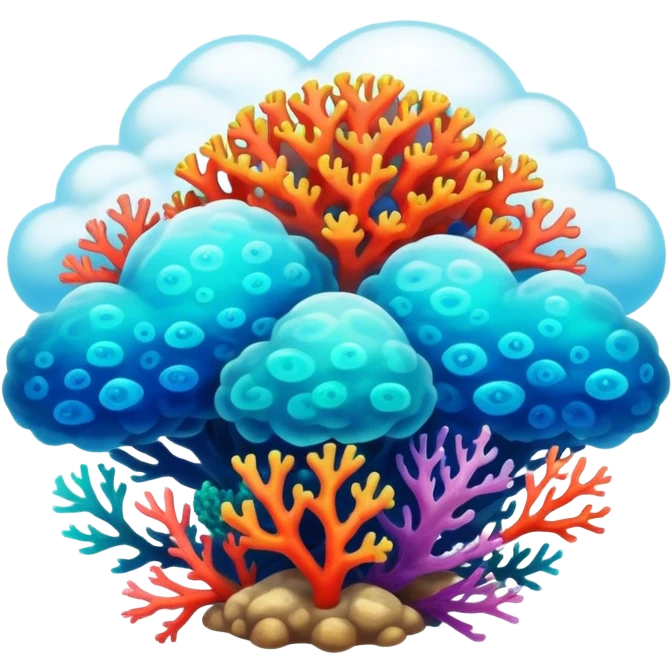 ocean coral mixed with a cloud emoji