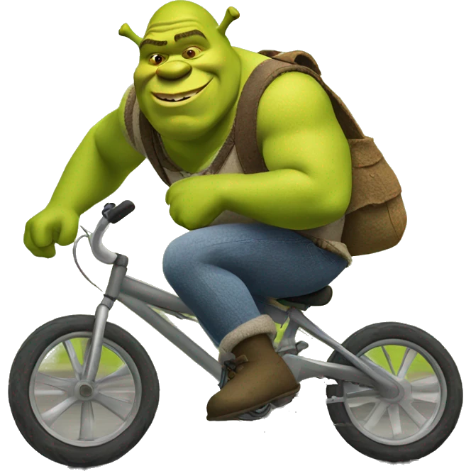 Shrek riding a bike  emoji