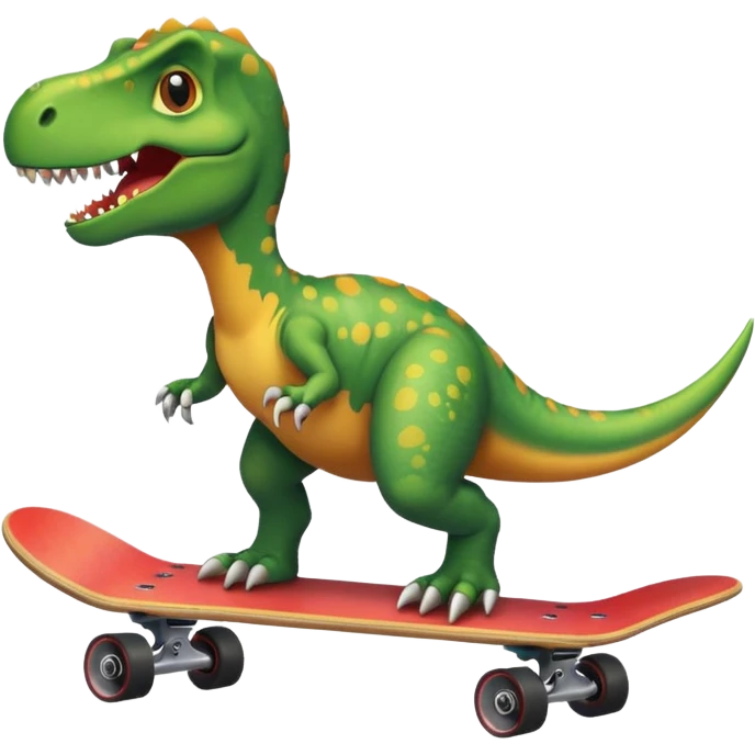 Dinosaur on a skateboard emoji