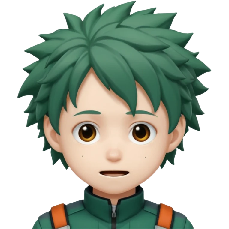 deku from my hero academia with a cute expression emoji
