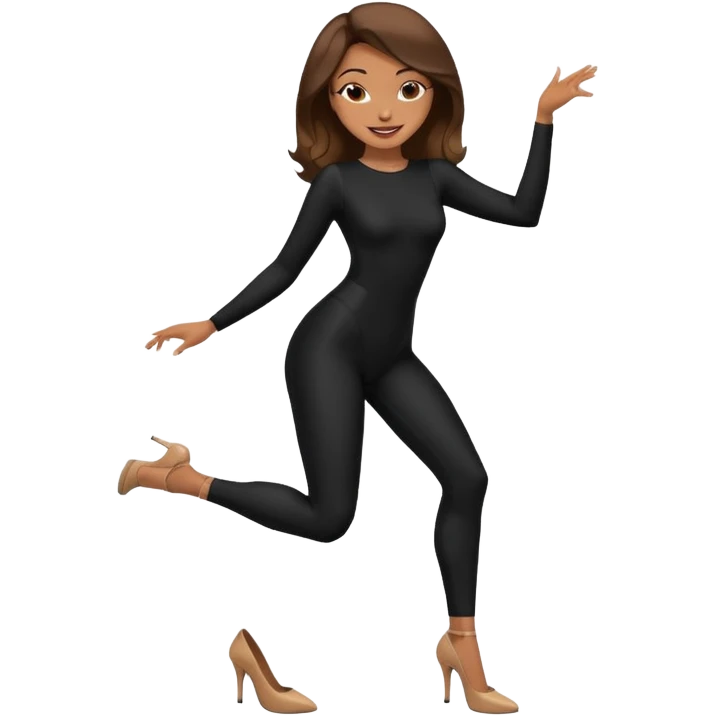 girl dancing in high heels in bodysuit emoji