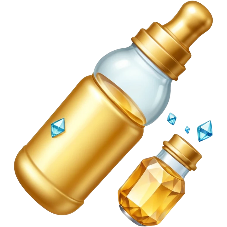Biberón dorado con diamantes 🍼con ese biberón  de bebe  solo el biberón  más elegante eschado al costado emoji