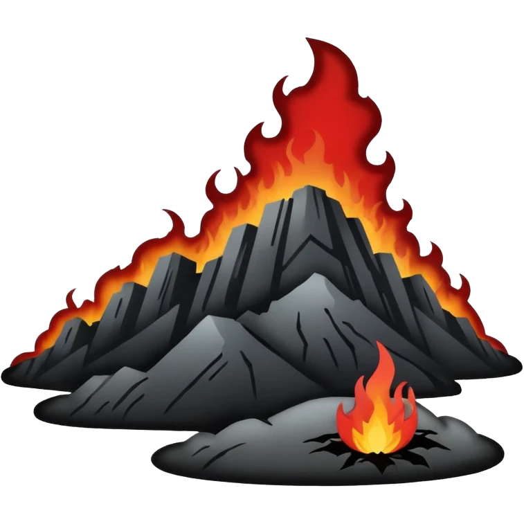 Minimalist emoji-style sticker of a silhouette of the Hollywood hill with ruined “HELLWOOD” sign, smoke and flickering flames in desaturated red

 emoji