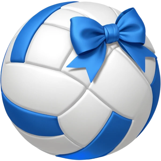 White volleyball with a blue bow  emoji