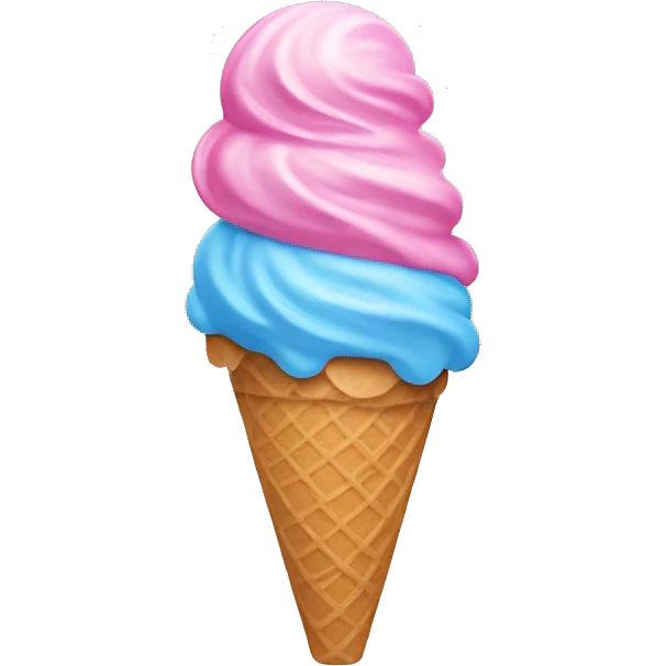 pink and blue ice cream swirl emoji