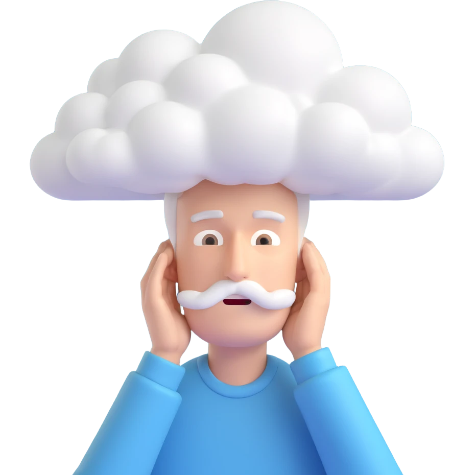 ill man with cloud above his head emoji