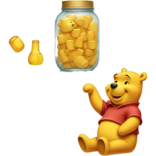 Winnie the Pooh with hunny jar  emoji