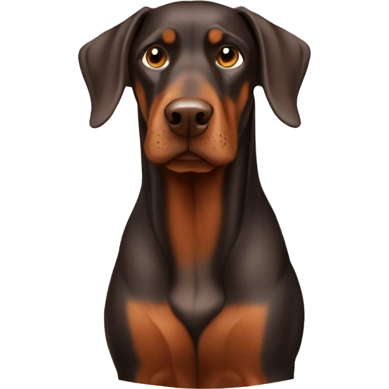 Dobermann in Brown, very cute emoji
