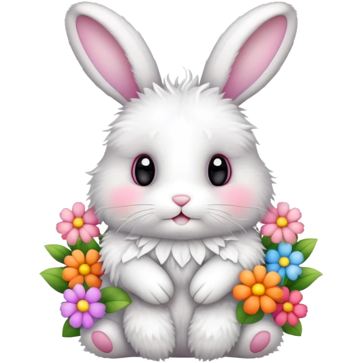 Bunny with flowers emoji