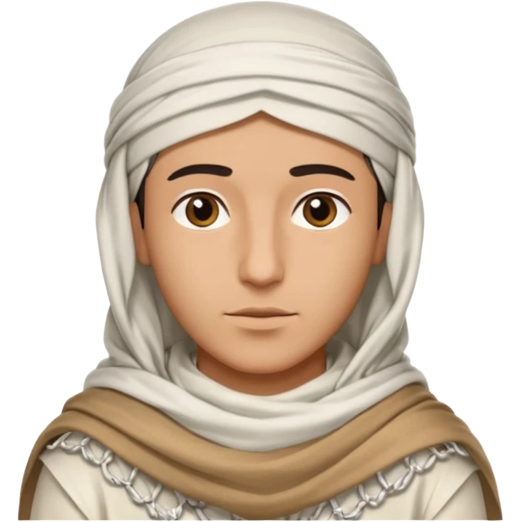 Arabe con un shemagh de color blanco pero solo sea la cabeza y nada de cuerpo emoji