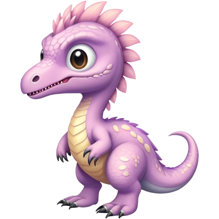 A cute, kawaii style pastel velociraptor emoji
