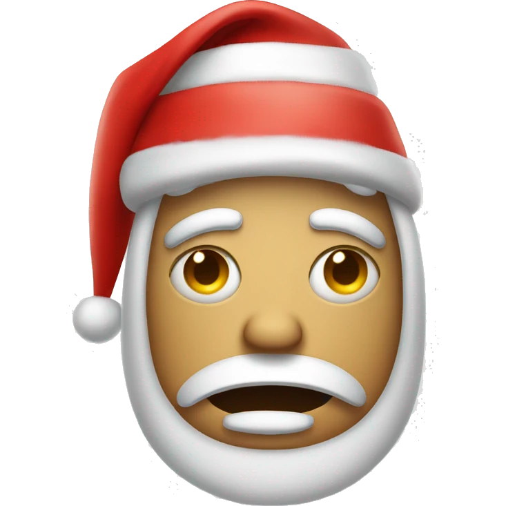 Crying emojicon with Santa hat emoji