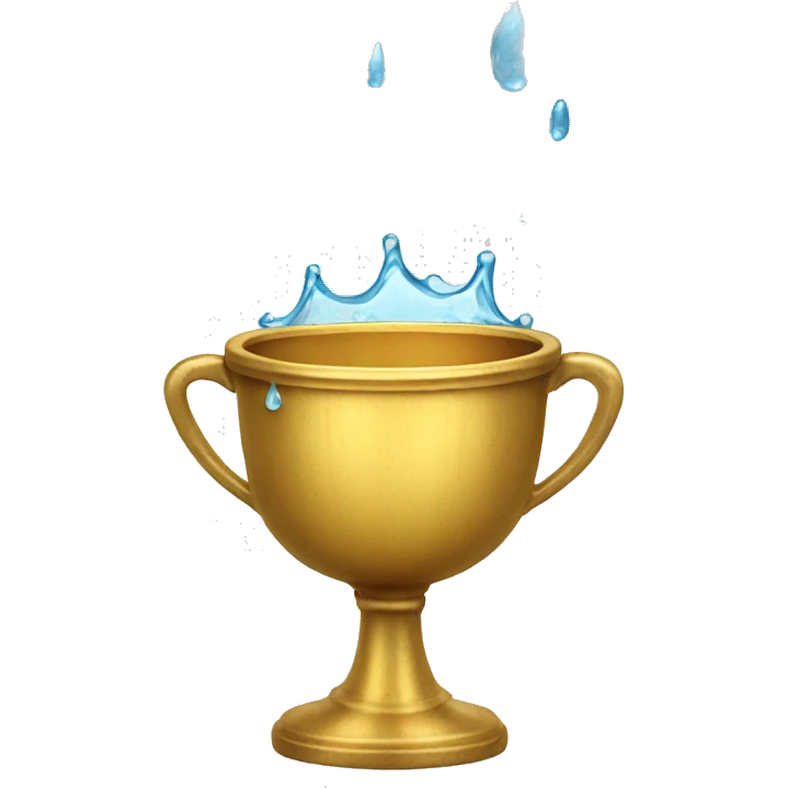 golden chalice with water pouring down the edge emoji