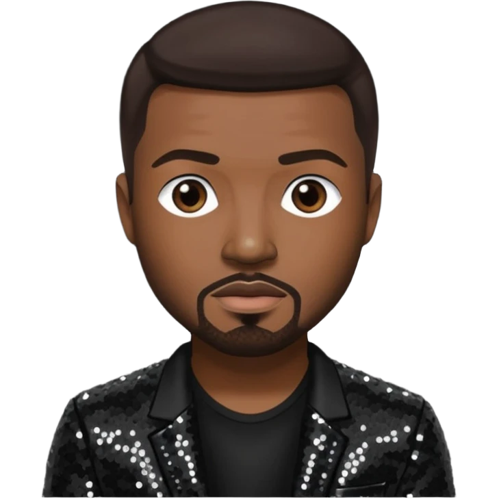 Ray J with dark brown hair, black sequin outfit emoji