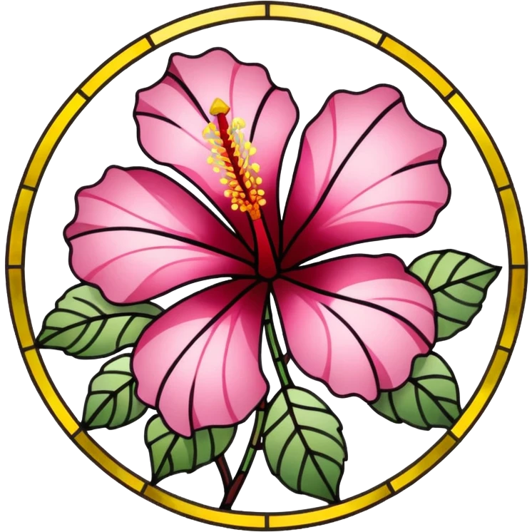 Stained glass hibiscus emoji
