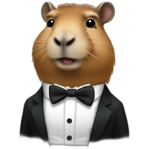 Capybara in a tuxedo emoji
