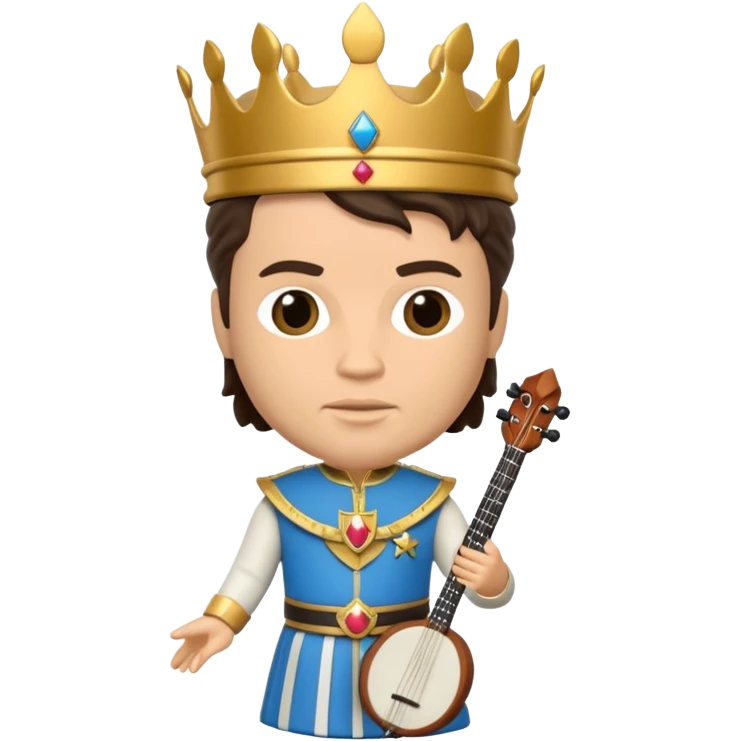Rey David músico estilo bobblehead emoji