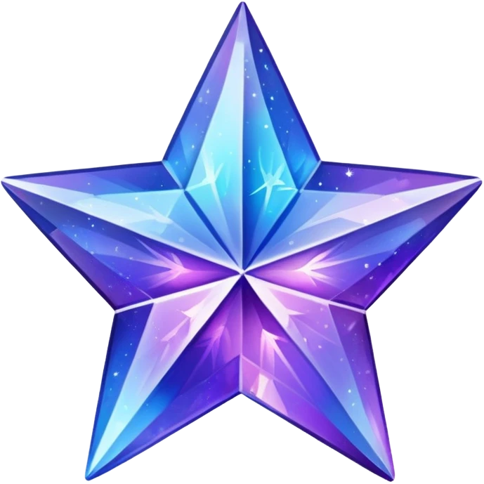 hd detailed glittering holographic star shaped crystal emoji
