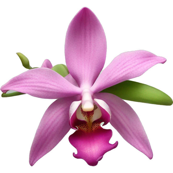 pink & green orchid emoji