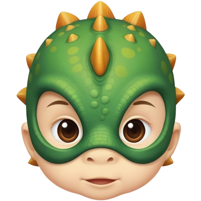 Baby with a dinosaur mask emoji