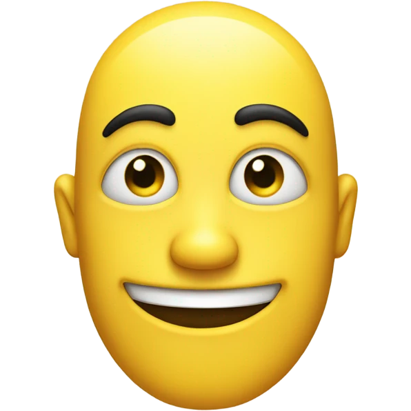Yellow face facing the side, one eye side eyeing and a straight smile to the side  emoji