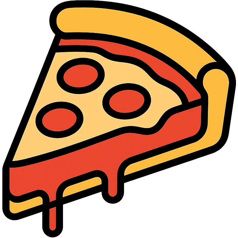 colored icon of a Chicago deep dish pizza slice emoji