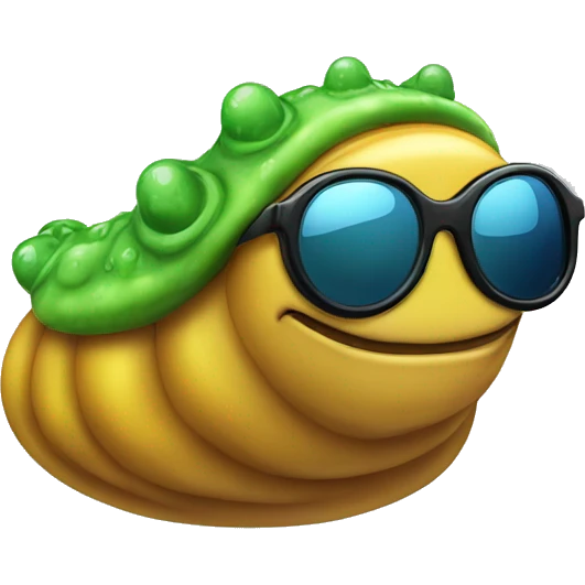 a slimy slug wearing sungasses emoji