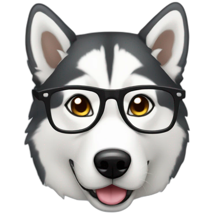 syberian husky with glasses emoji