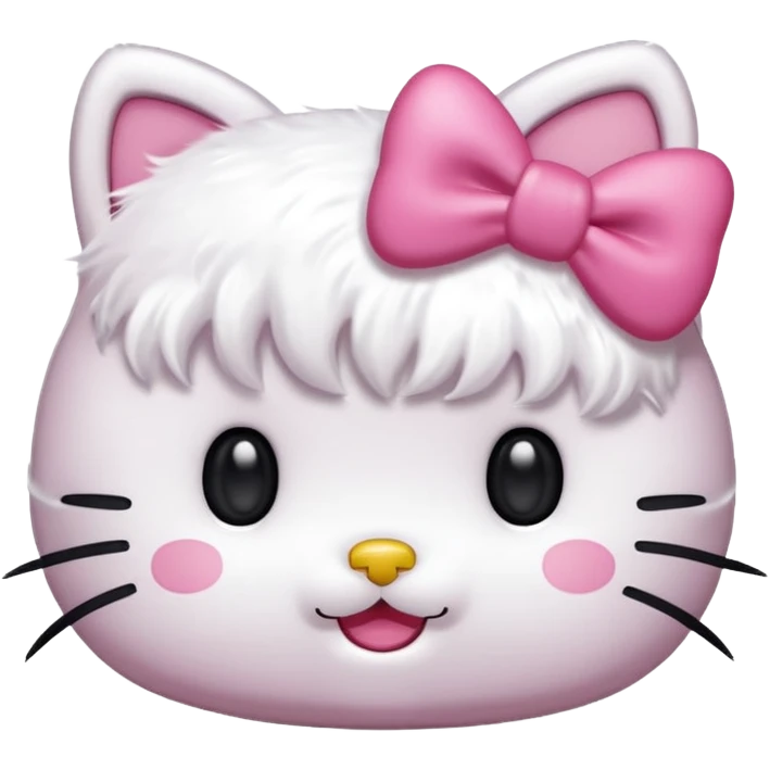 hello kitty rosto menos realista com laço rosa emoji