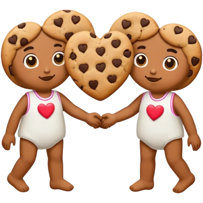 Cookie heart twins  emoji
