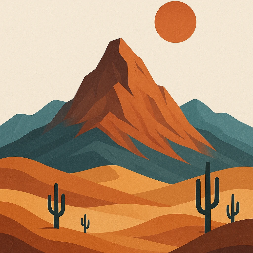 A modern desert mountain, wallpaper, modern emoji