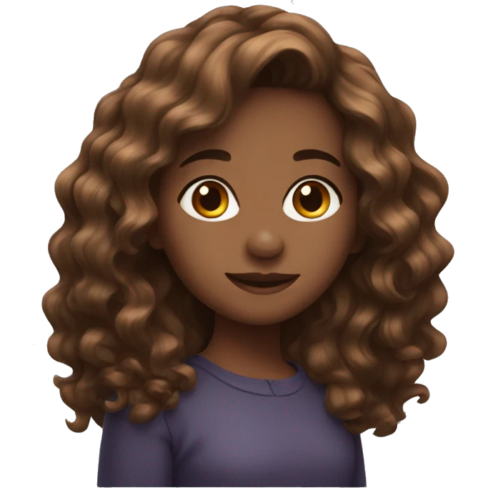 Brown wavy hair girl emoji