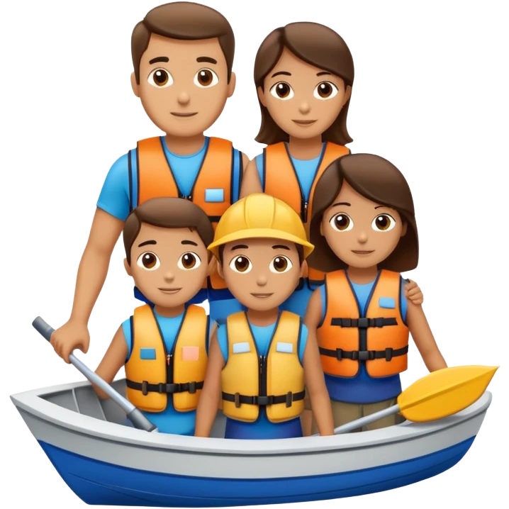 Family on a boat emoji