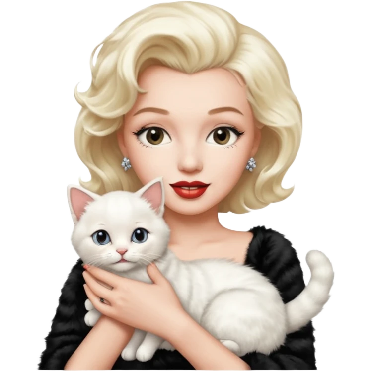 Marilyn Monroe, with cute cat emoji