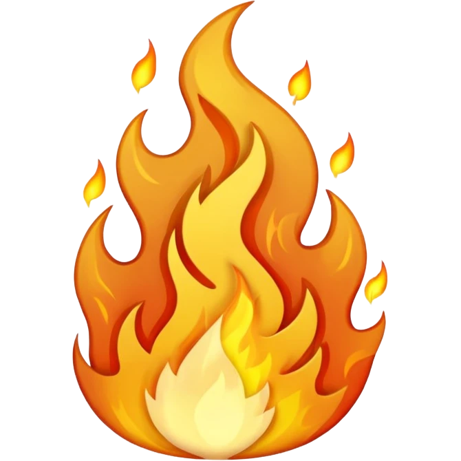 gold fire flame emoji