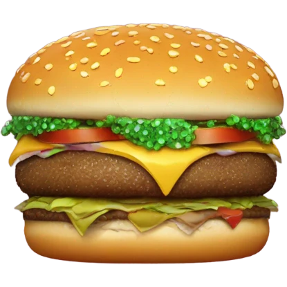 A burger with glitter on top emoji
