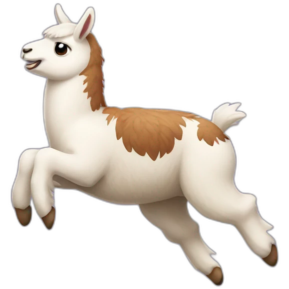 cute llama jumping emoji