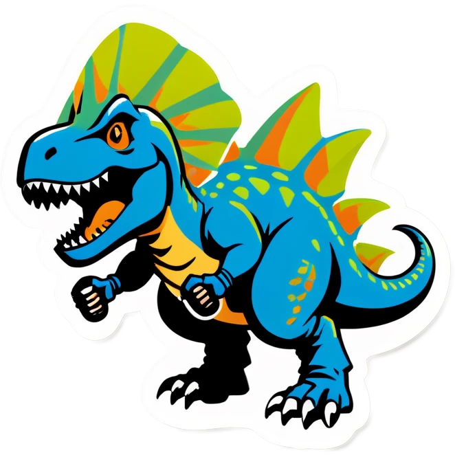 Dinosaur with guns emoji