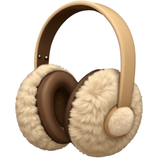 Warm beige completely fluffy earmuffs emoji