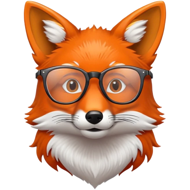 un zorro con gafas emoji