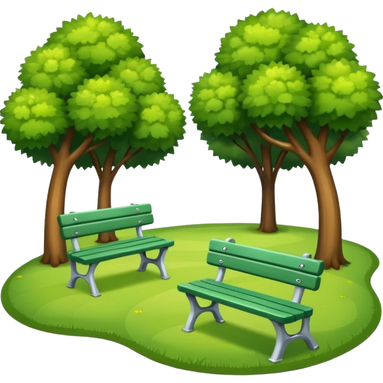 park with benches emoji