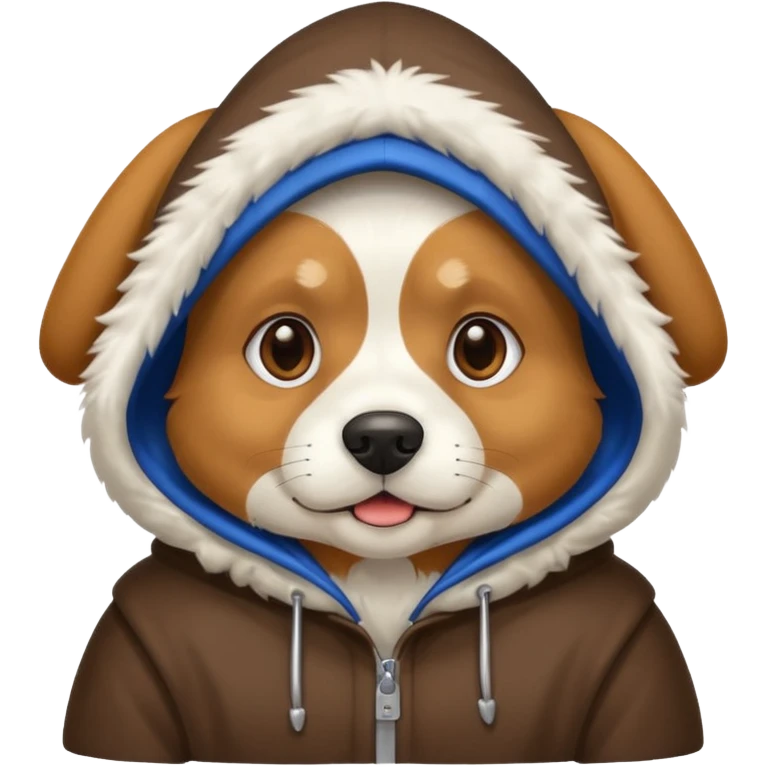 Dog wearing hood emoji