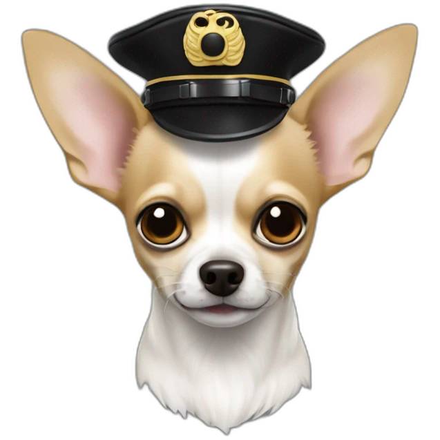 Chihuahua blanc poilu à tache noire  emoji