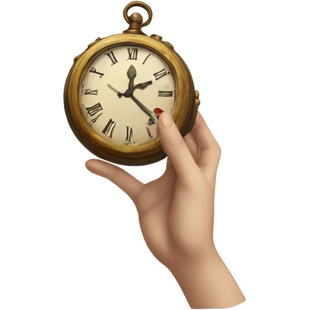 Hand clock in Alice in Wonderland style emoji