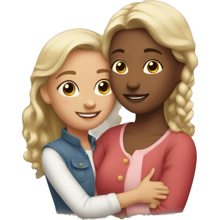 Niece and aunt hugging emoji