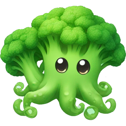 Kawaii broccoli octopus emoji