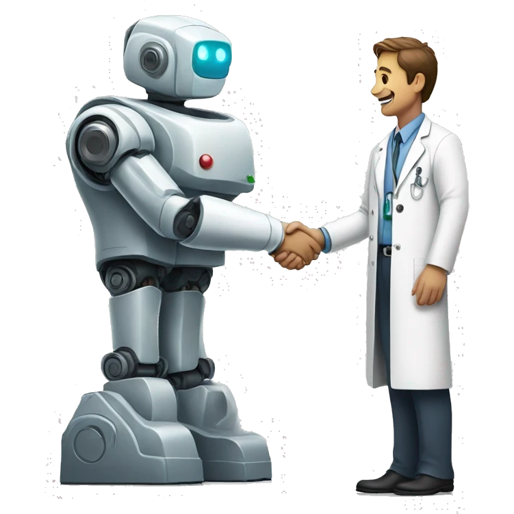 handshake: doctor and robot emoji
