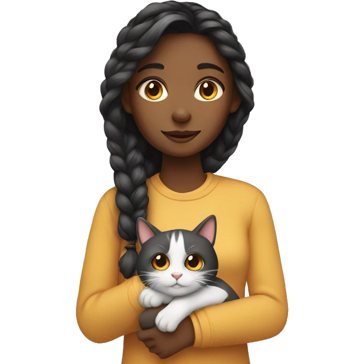 Girl with cat emoji