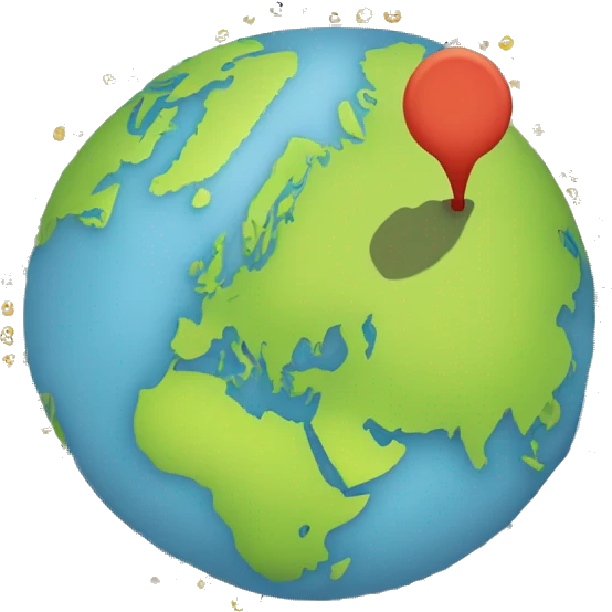 Un'emoji che mostra una mappa del mondo stilizzata, per rappresentare viaggi globali e scoperta. emoji